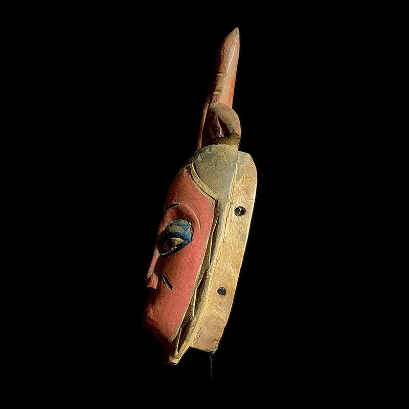 African Tribal Face Mask Wood Baule Style Mask Akan peoples