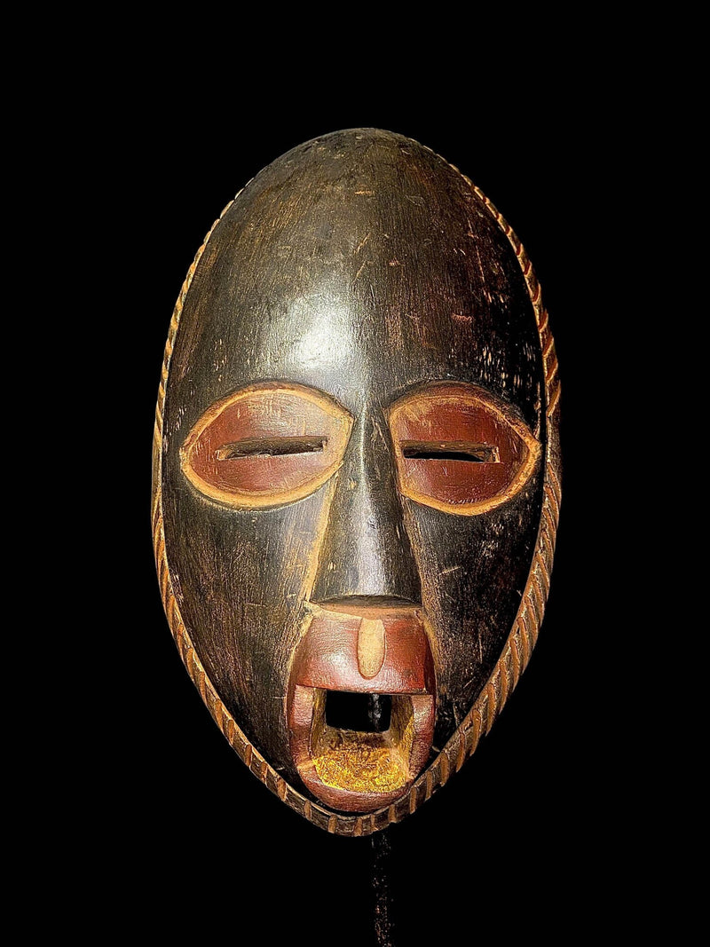 African Tribal Face Mask Wood Hand Carved Dan carver Côte