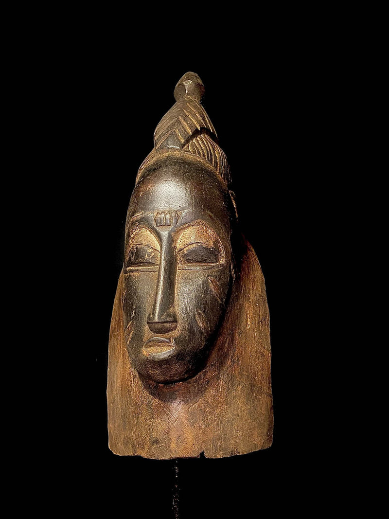 African Tribal Face Mask Wood Hand Carved Wall Hanging Art