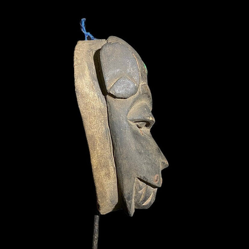 African Tribal Face Mask Wood Hand Carved Wall Hanging Dogon