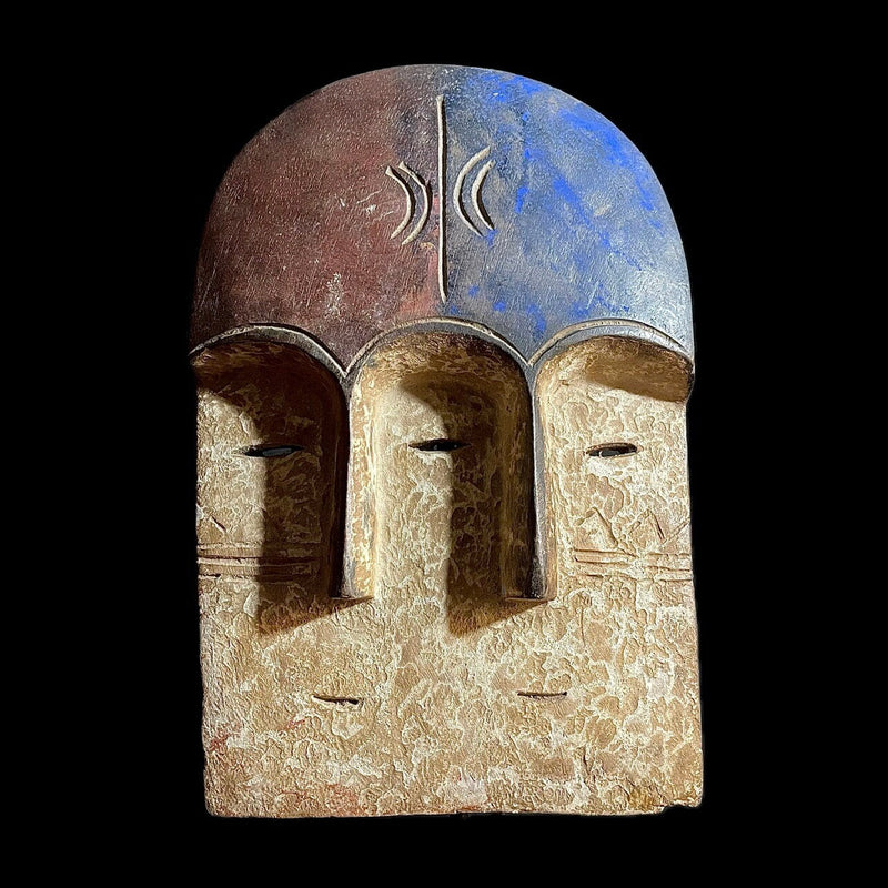 African Tribal Face Mask Wood Triple Lega African Mask