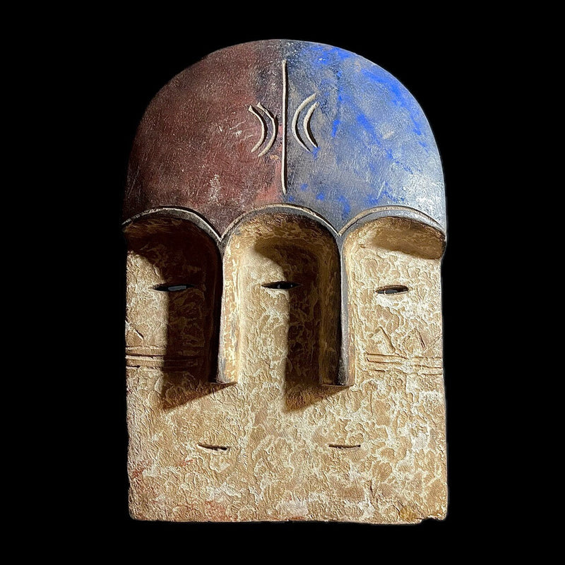 African Tribal Face Mask Wood Triple Lega African Mask
