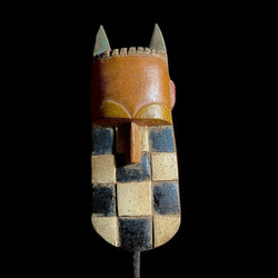 African Tribal Mask Wood Hand Carved Vintage Wall Hanging