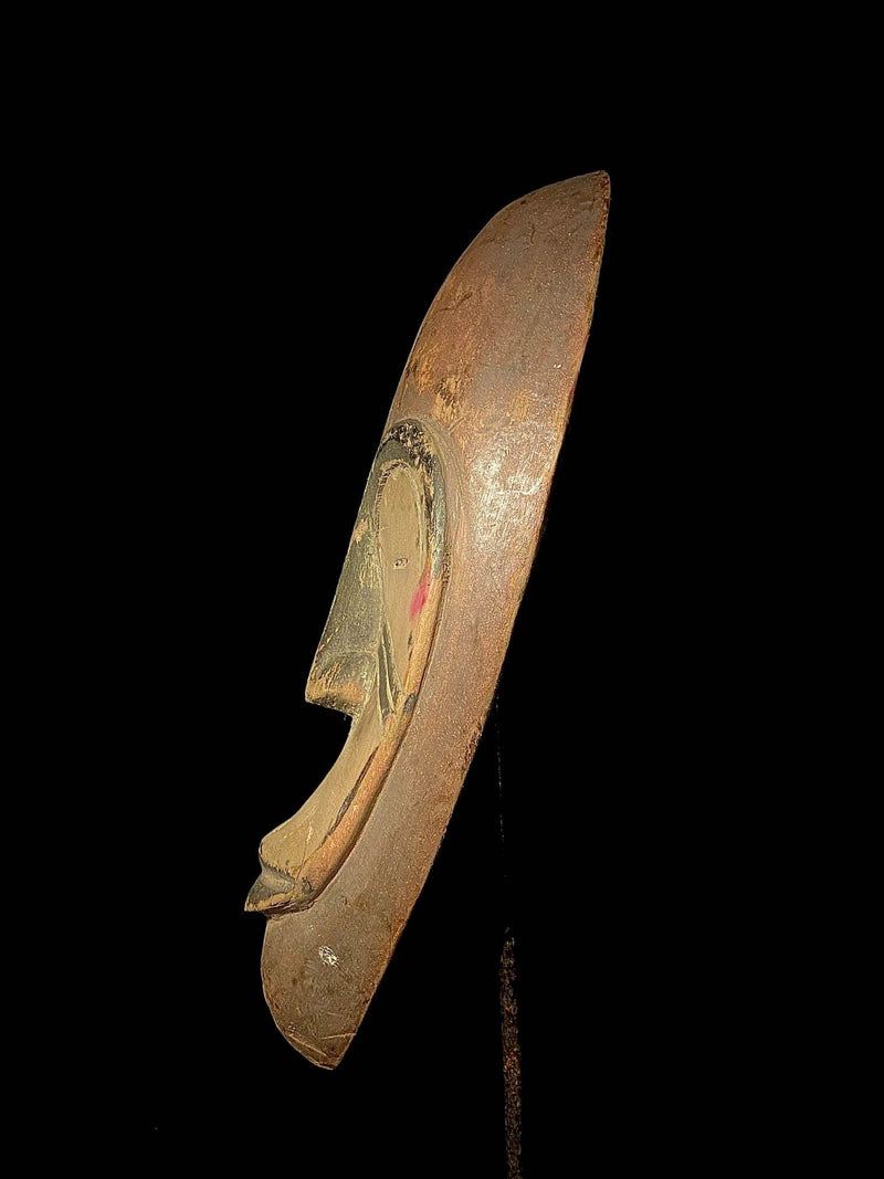 AFRICAN Vintage Hand Carved Antique tribal decor Mask Fang