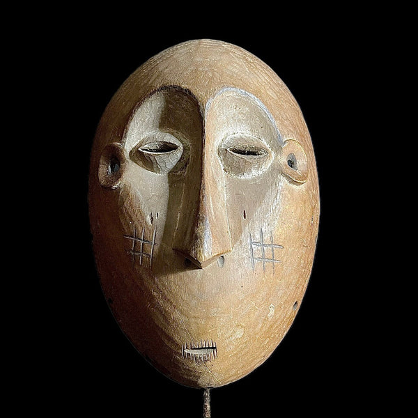 African Wall Mask Tribal Face Wood Hand Carved Vintage Wall