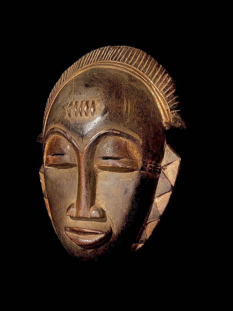 African Wooden Hand Carved Vintage Large Baoulé Ndoma mask
