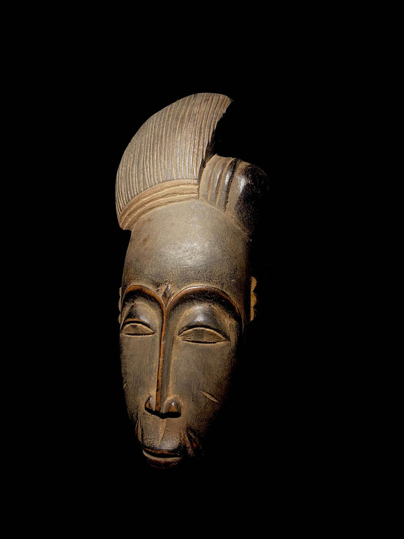 African Wooden Hand Carved Vintage Wall Mask Portrait Mask