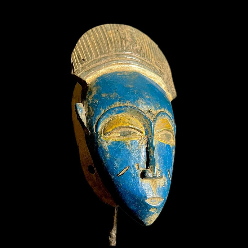 African Wooden Hand Carved Vintage Wall Mask Portrait Mask