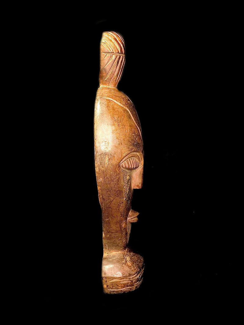 African Wooden Hand Carved Vintage Wall Masks Hanging Masks Mbole ela Statue 539