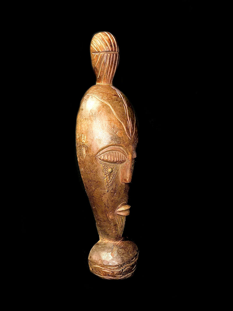 African Wooden Hand Carved Vintage Wall Masks Hanging Masks Mbole ela Statue 539