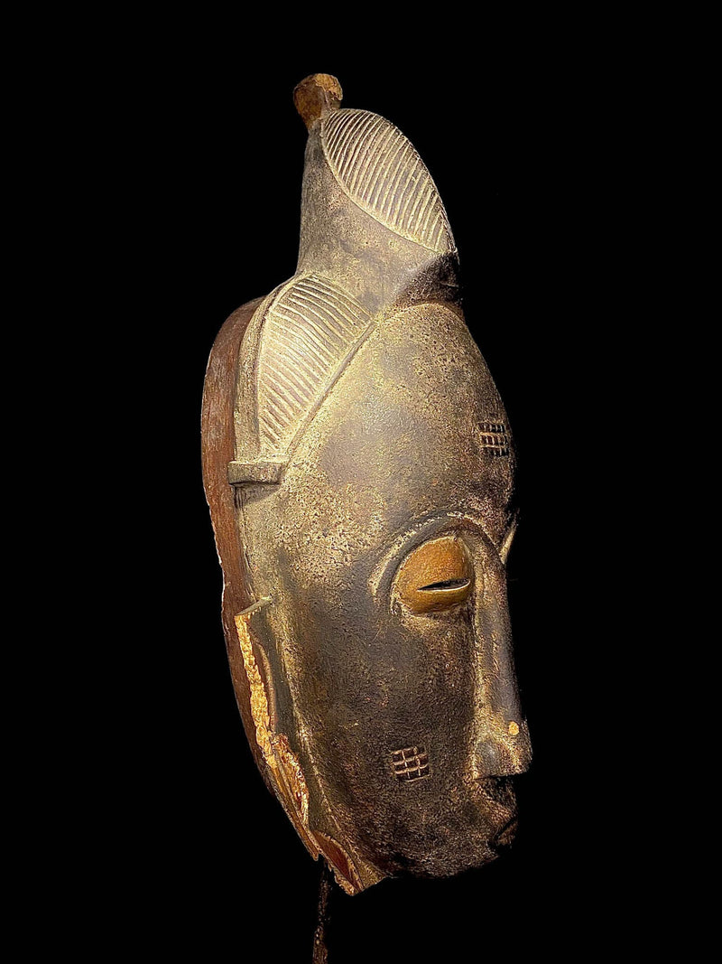 African Tribal Art Wooden Carved Mask Fine Old Facial Mask bete Guro-1725
