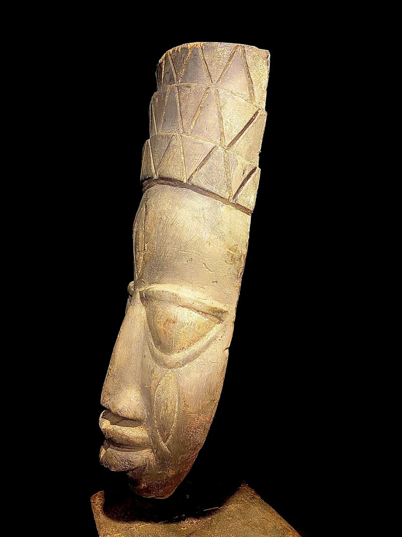 African mask Vintage Hand Carved Wooden Tribal African Art Face Mask Lega Bwami mask-1804