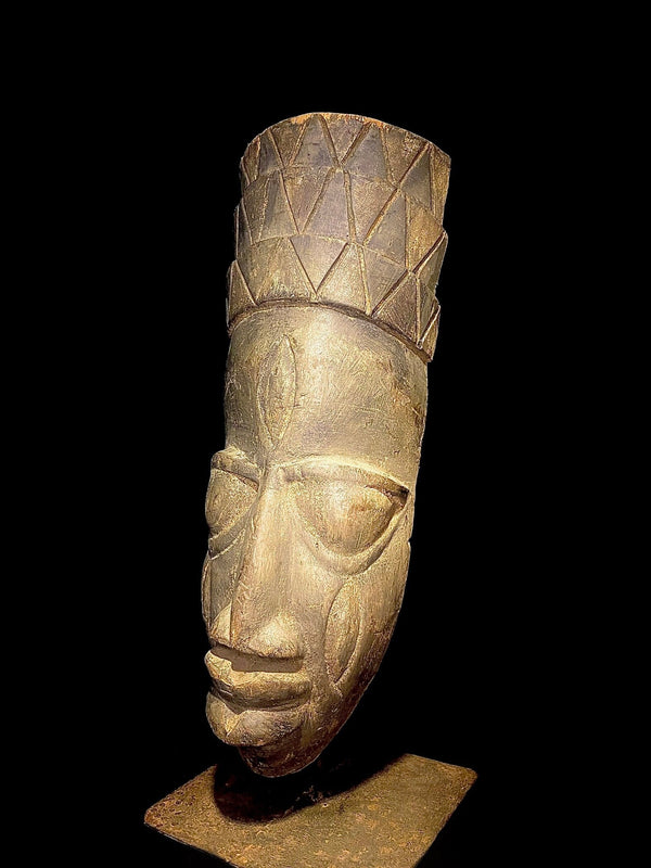 African mask Vintage Hand Carved Wooden Tribal African Art Face Mask Lega Bwami mask-1804