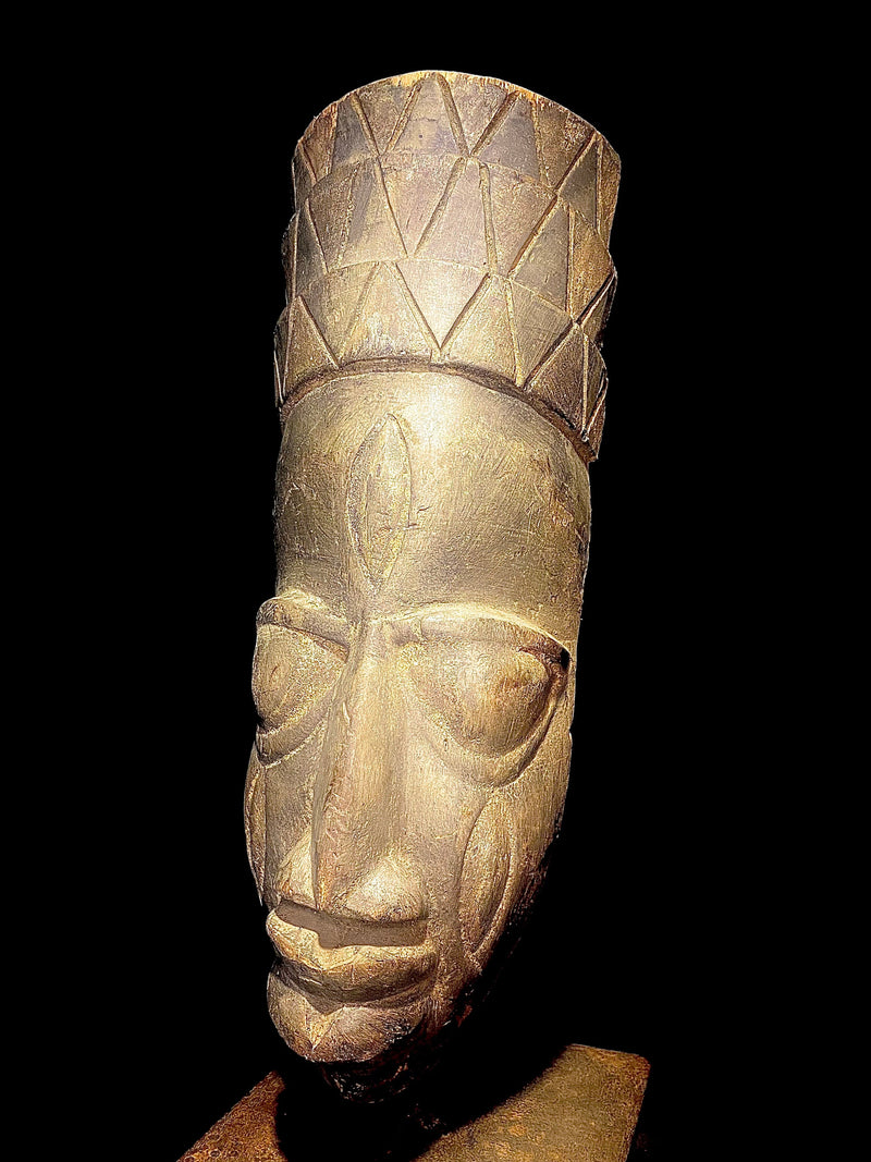 African mask Vintage Hand Carved Wooden Tribal African Art Face Mask Lega Bwami mask-1804