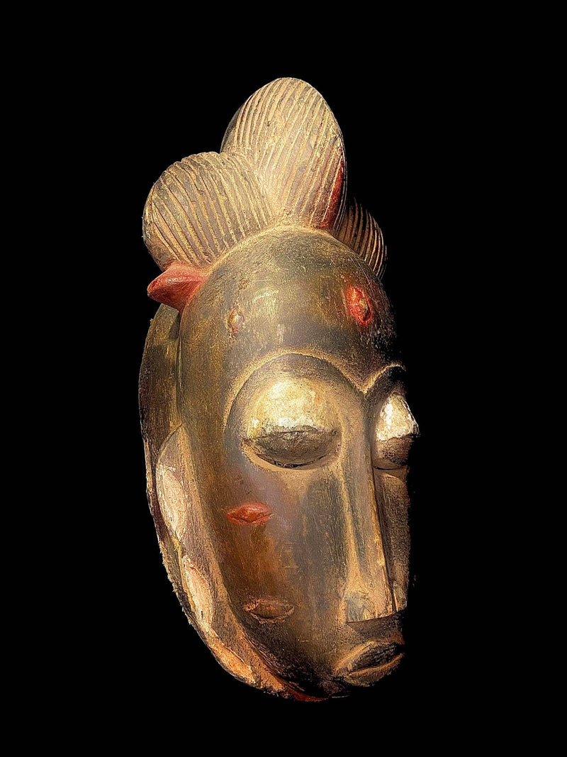 African Tribal Face masks Wood Hand Carved Wall Baule Ndoma masks-2964
