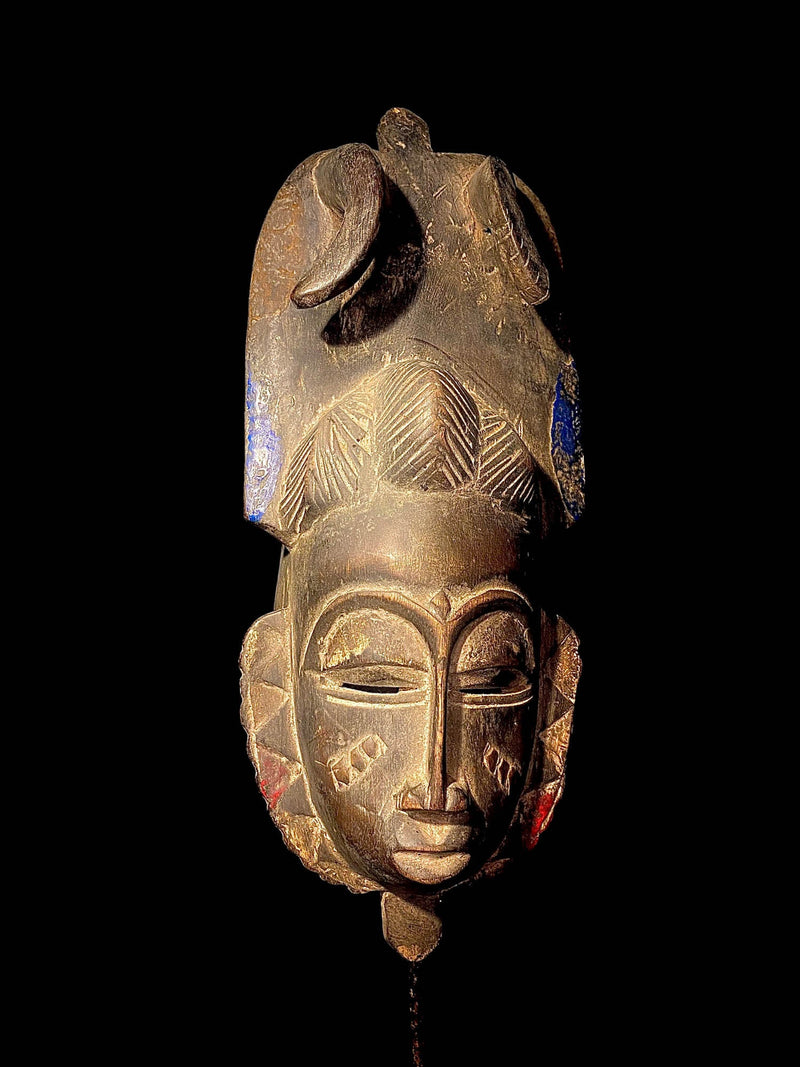 African mask African Face Mask African Tribal Art Dan Wooden Baule Mask-3191