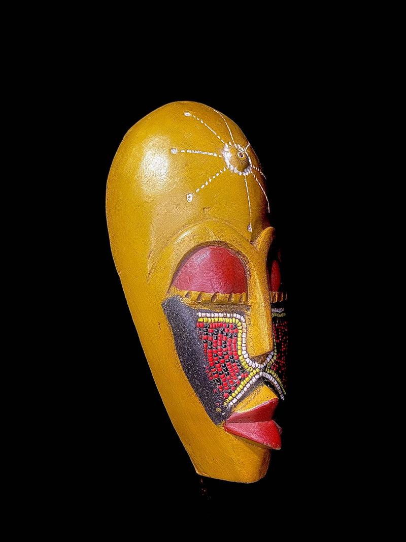 African Mask Hand Carved and Painted African Mask from Ghana Wall Décor-3409