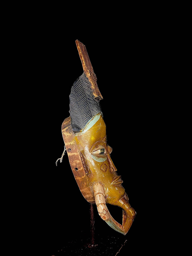 African mask Vintage Hand Carved Wooden Tribal African Guro Kweni Wood Mask- 3356