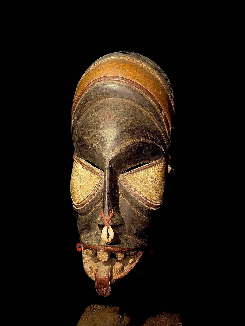 African mask Vintage Hand Carved Wooden African African A Fine Coast Dan Mask-3512