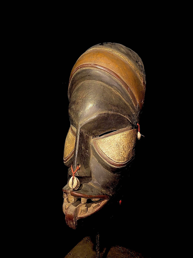 African mask Vintage Hand Carved Wooden African African A Fine Coast Dan Mask-3512