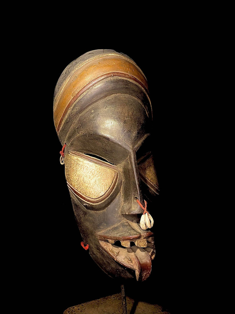 African mask Vintage Hand Carved Wooden African African A Fine Coast Dan Mask-3512