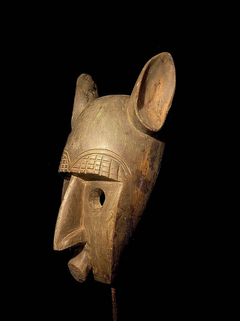 African Vintage Hand Carved Antique Collectibles Tribal Yaure Or Guro Mask-3370