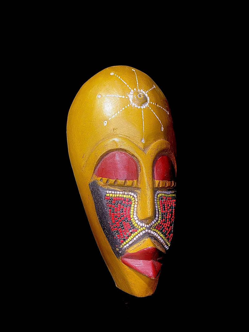 African Mask Hand Carved and Painted African Mask from Ghana Wall Décor-3409