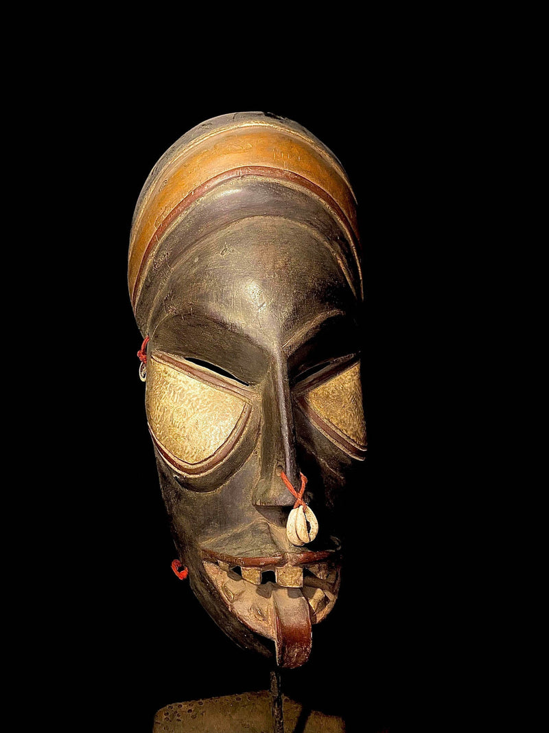 African mask Vintage Hand Carved Wooden African African A Fine Coast Dan Mask-3512