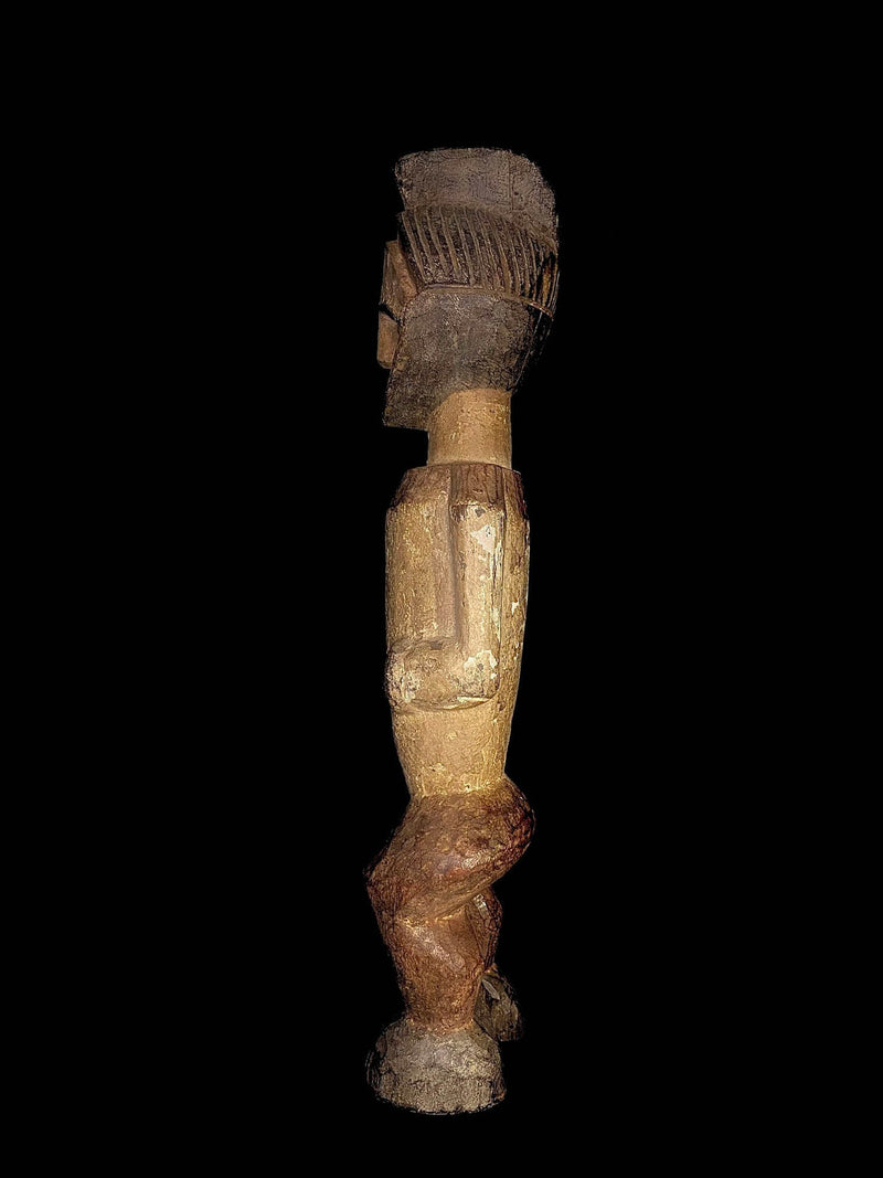 african sculpture Carved from a single handcrafted piece of wood Mbete Reliquary Statue-4192