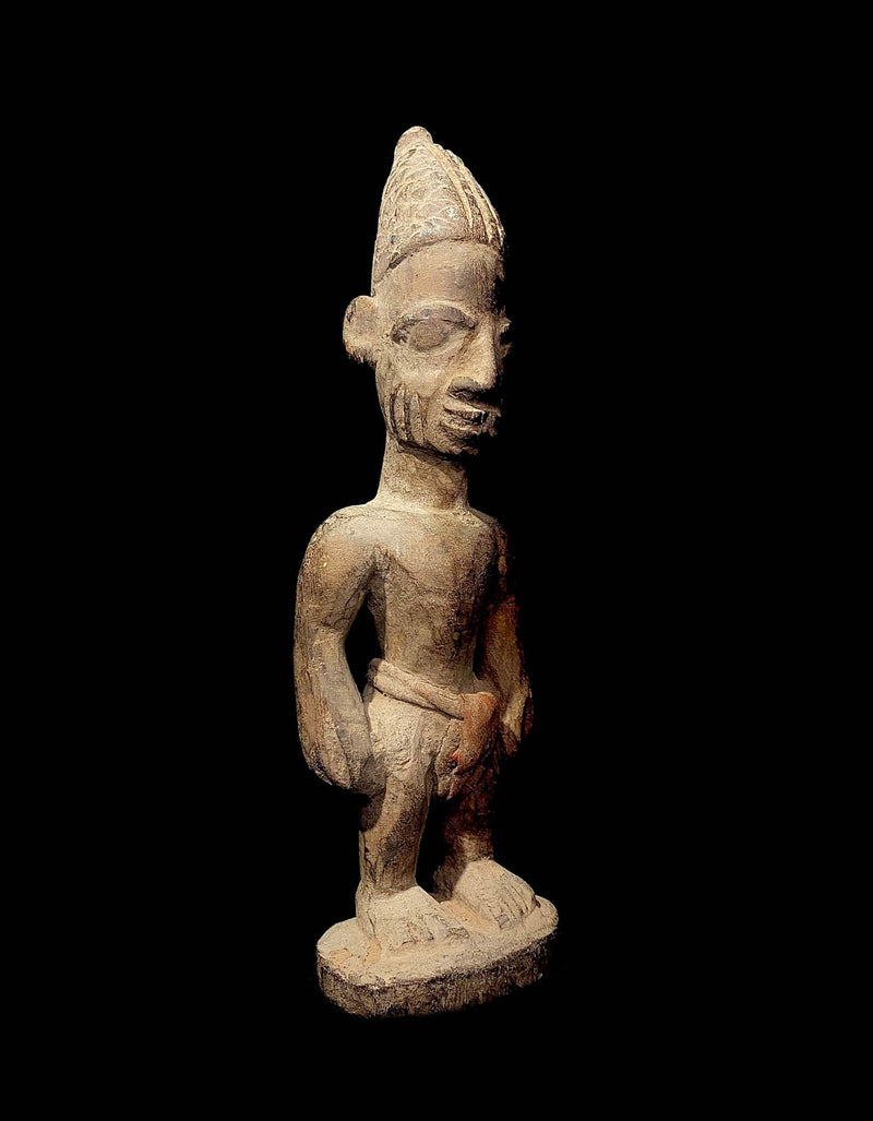 African Tribal Figure Wood Hand Carved Vintage Wall Hanging Figure Pombia-4150