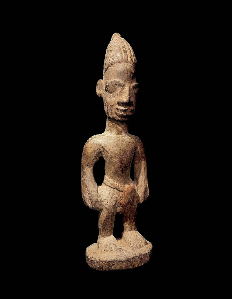 African Tribal Figure Wood Hand Carved Vintage Wall Hanging Figure Pombia-4150