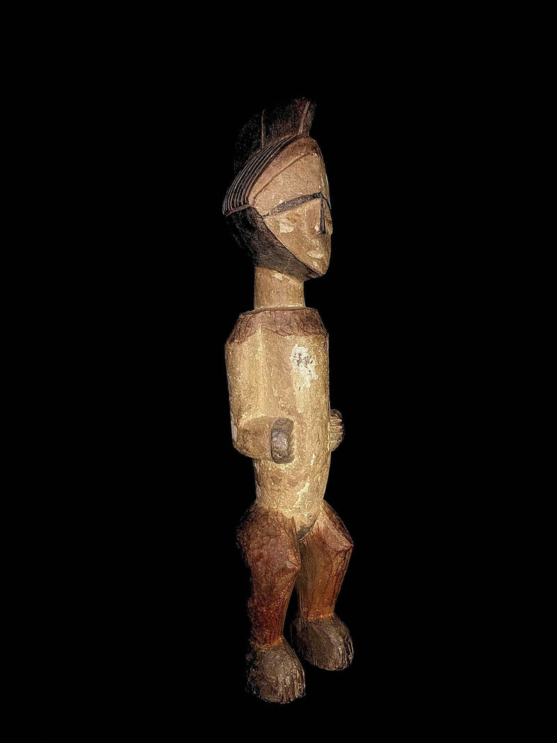 african sculpture Carved from a single handcrafted piece of wood Mbete Reliquary Statue-4192