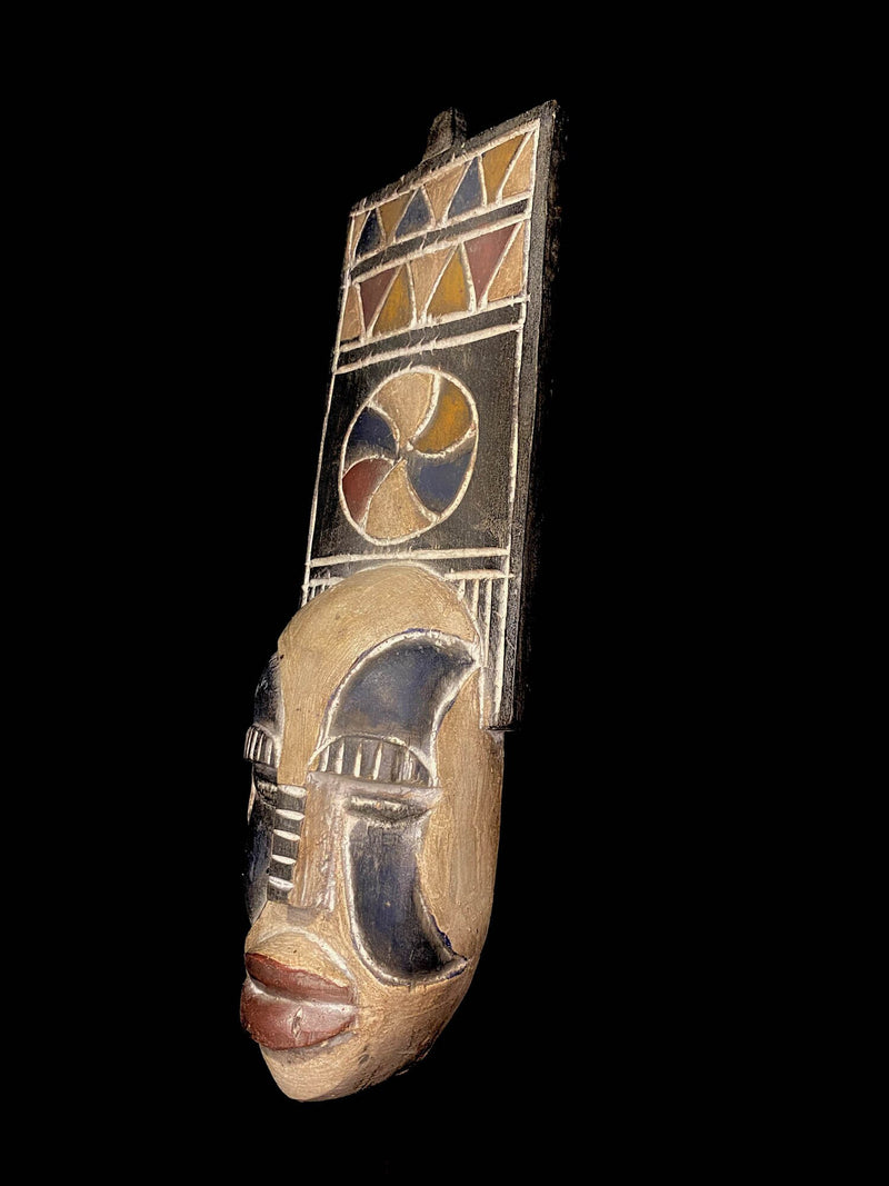 African Tribal Face Mask Wood Hand Carved Vintage Wall Bobo Plank Masks-4190