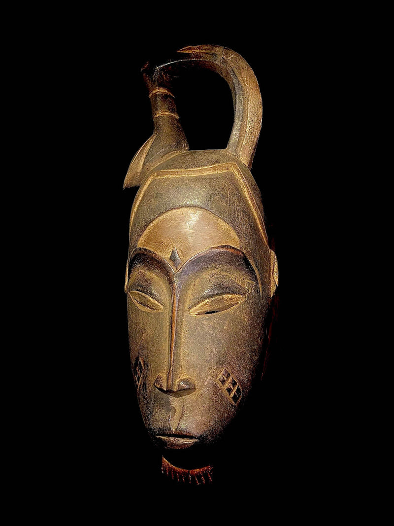 African mask Vintage Hand Carved Wooden Tribal African Art Face Mask Rare Large Guro-4434