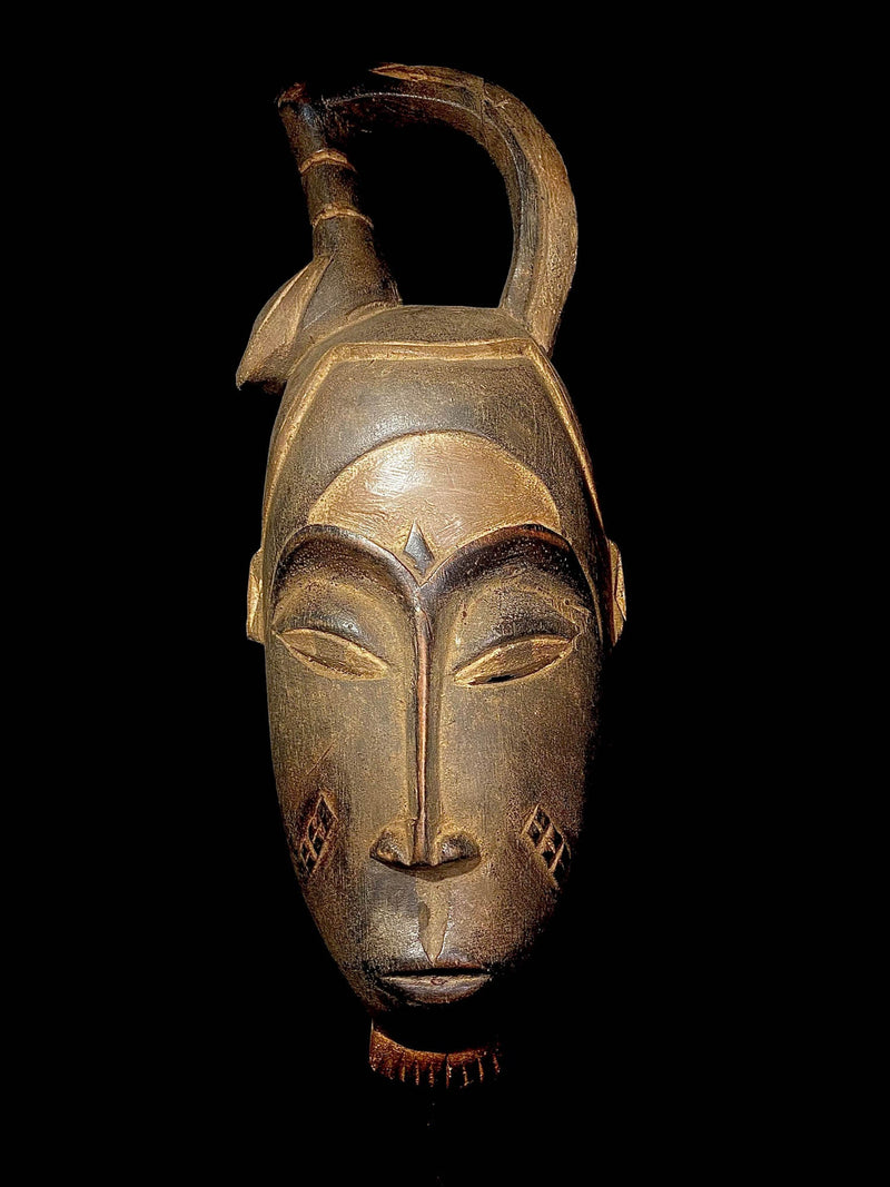 African mask Vintage Hand Carved Wooden Tribal African Art Face Mask Rare Large Guro-4434