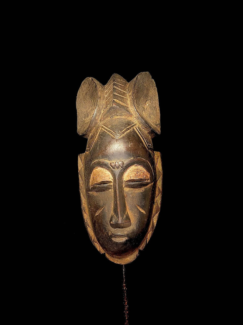 African GURO Mask Vintage Hand Carved Wooden Tribal African Art Face Baule Mask From Cameroon-4477