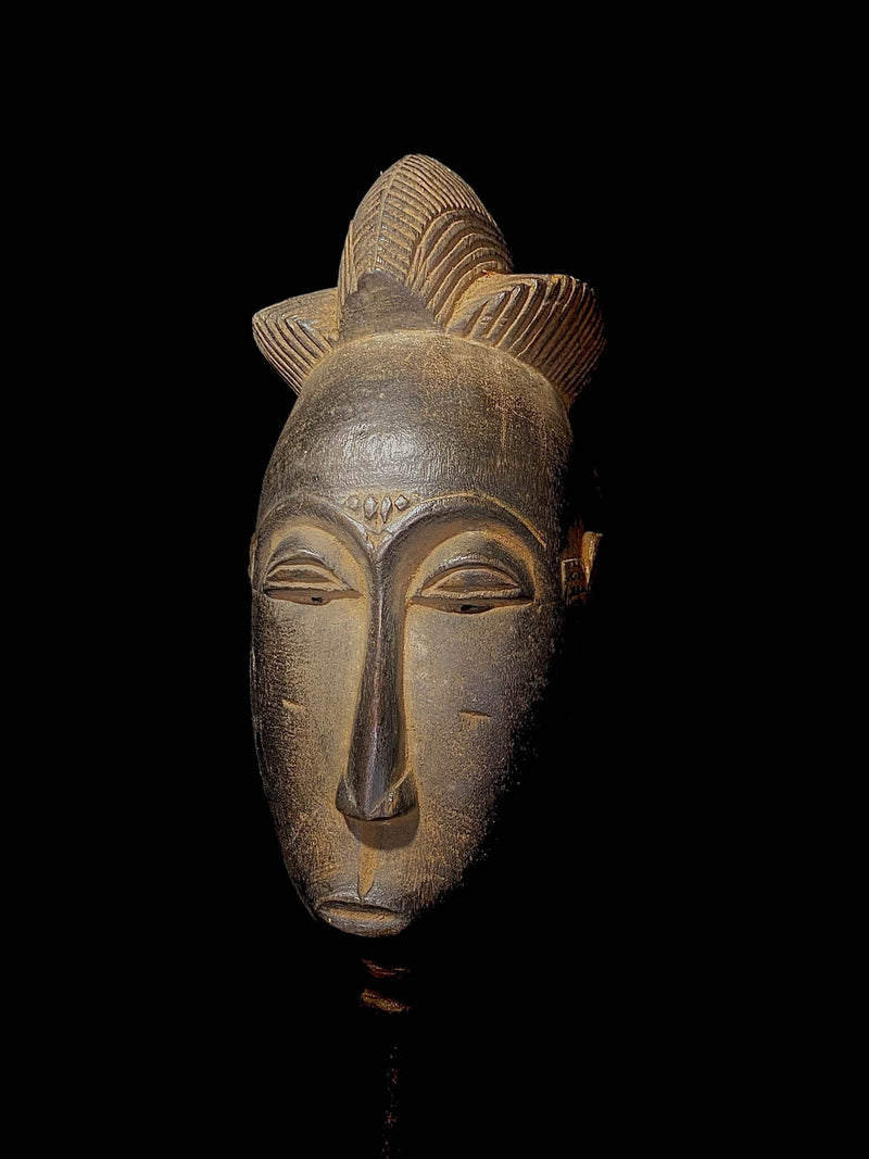 African mask African figure Hand Carved Tribal AFRICAN Wooden Zaouli Guro African Mask -4569