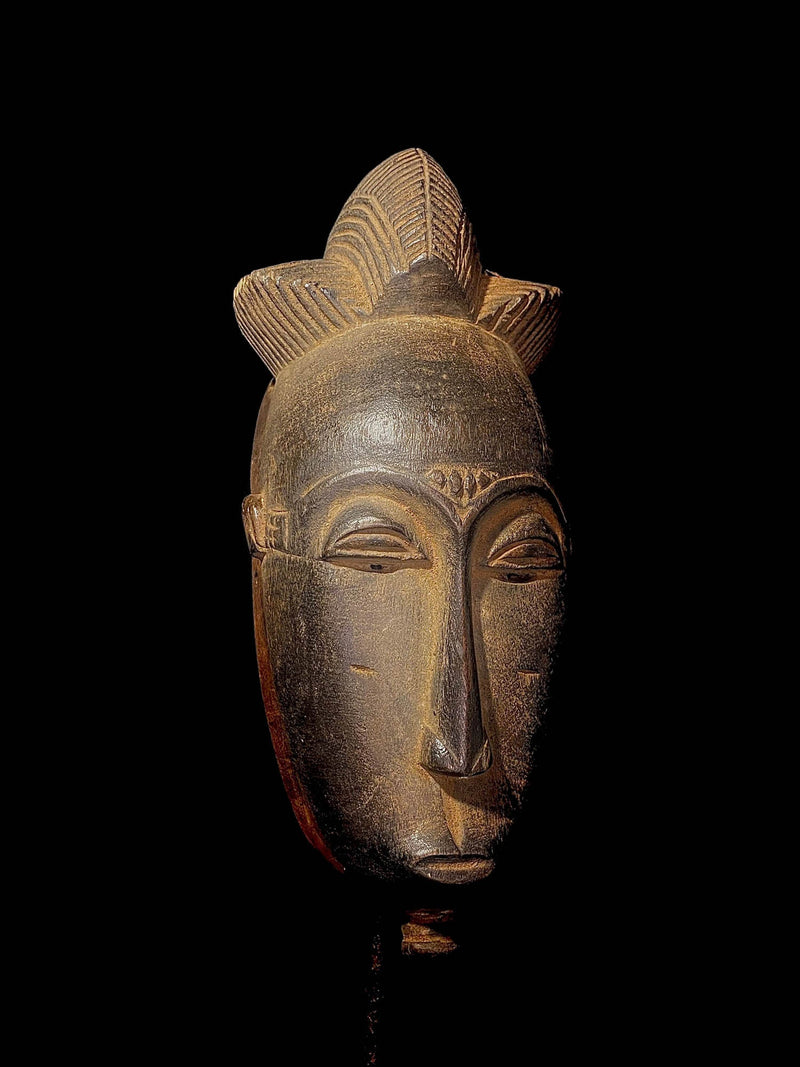 African mask African figure Hand Carved Tribal AFRICAN Wooden Zaouli Guro African Mask -4569