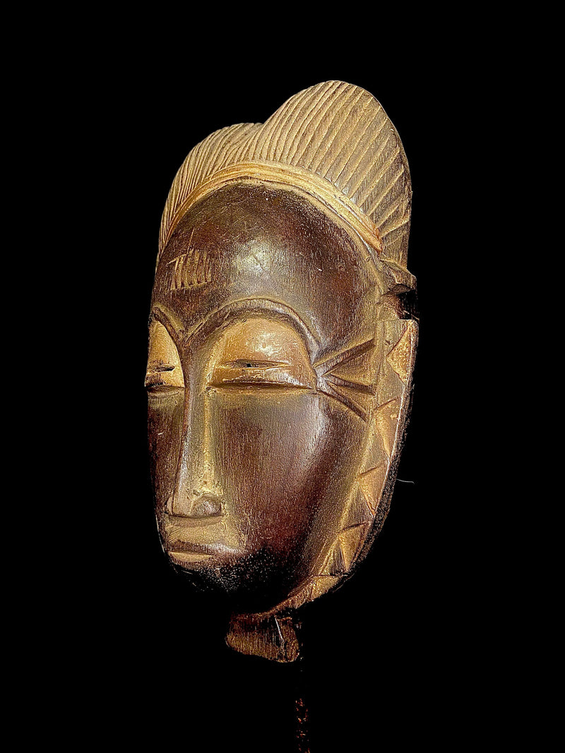 African Mask Antique Tribal Art Face Vintage Wood Carving Vintage Guro-4438