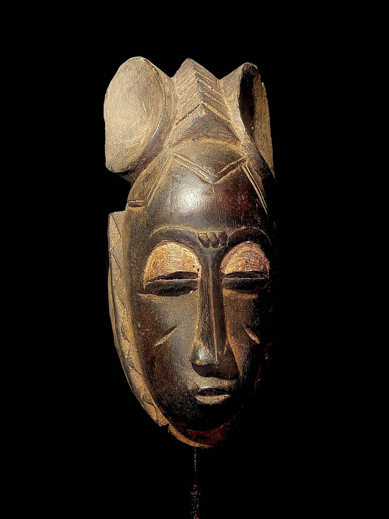 African GURO Mask Vintage Hand Carved Wooden Tribal African Art Face Baule Mask From Cameroon-4477