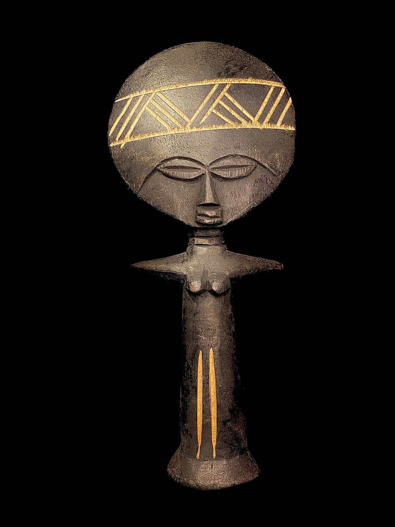african sculpture African Tribal Art Wooden Carved statue tribal wood fertility doll akua'ba-5067