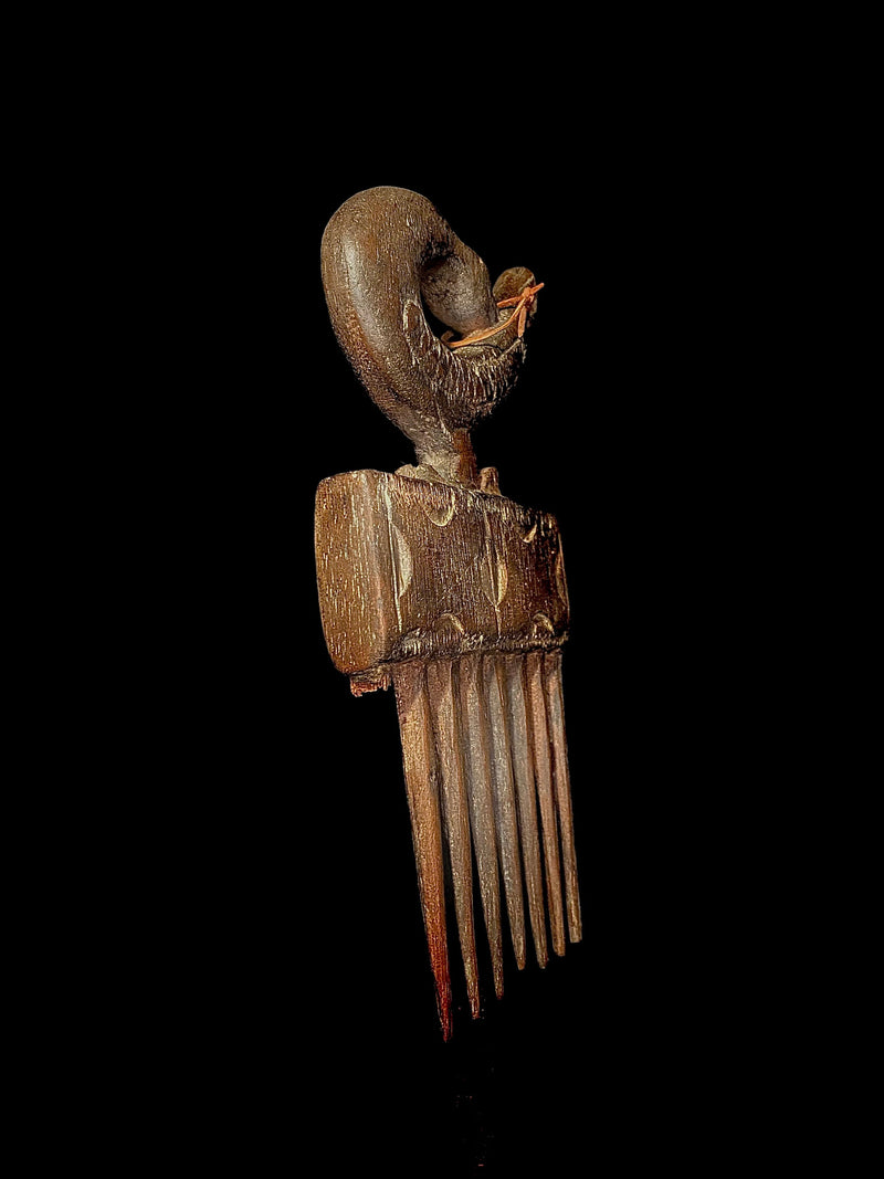 african sculpture African Tribal Art Wooden Carved statue tribal wood Old Wooden Comb-5020