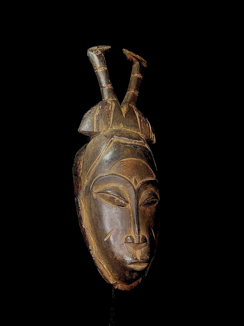 African mask African Tribal Face Mask Wood Wall Hanging Baule treasures from West Africa-4885