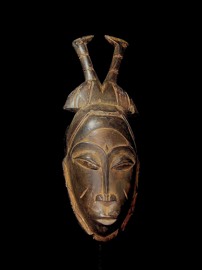 African mask African Tribal Face Mask Wood Wall Hanging Baule treasures from West Africa-4885
