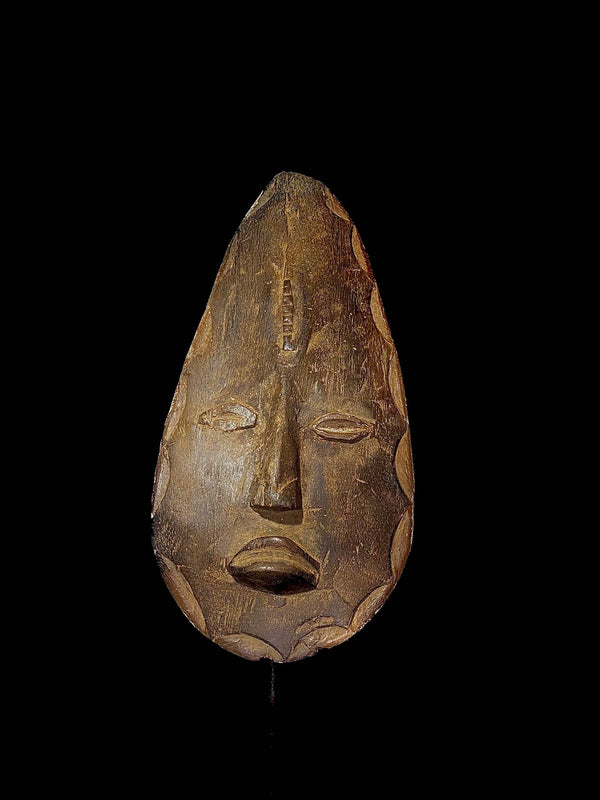 African mask antiques tribal art Face vintage Wood Carved Vintage Baule -4938