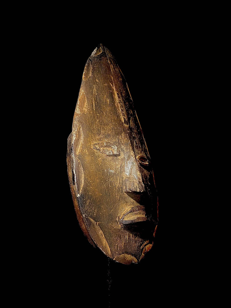 African mask antiques tribal art Face vintage Wood Carved Vintage Baule -4938