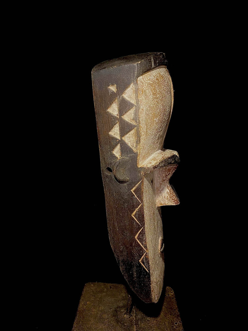 African mask Lega Bwami African Tribal Face Mask Wood Hand Carved Vintage Wall Hanging-5219