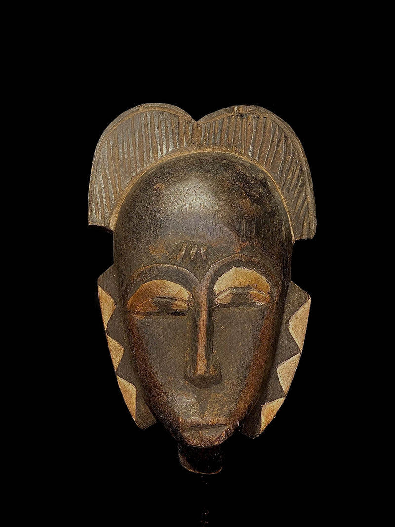 African masks antiques tribal Face vintage carved wood Hanging guro masks -5304