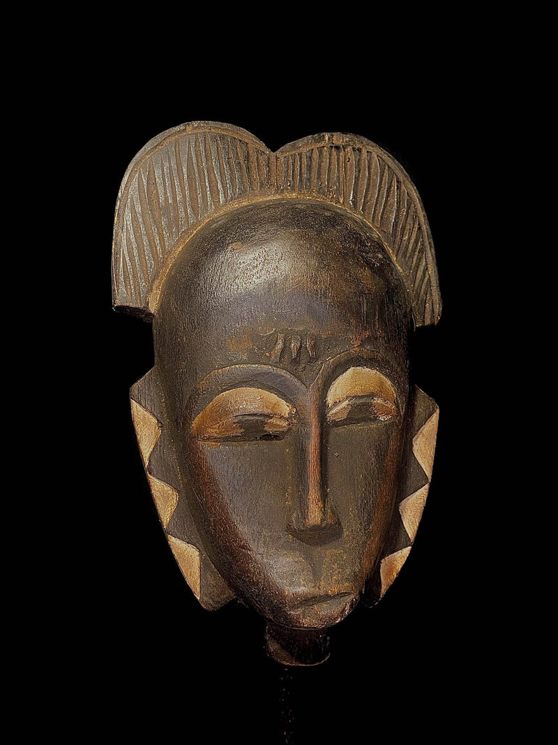 African masks antiques tribal Face vintage carved wood Hanging guro masks -5304