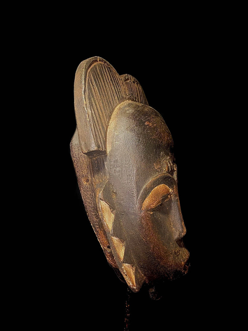 African masks antiques tribal Face vintage carved wood Hanging guro masks -5304